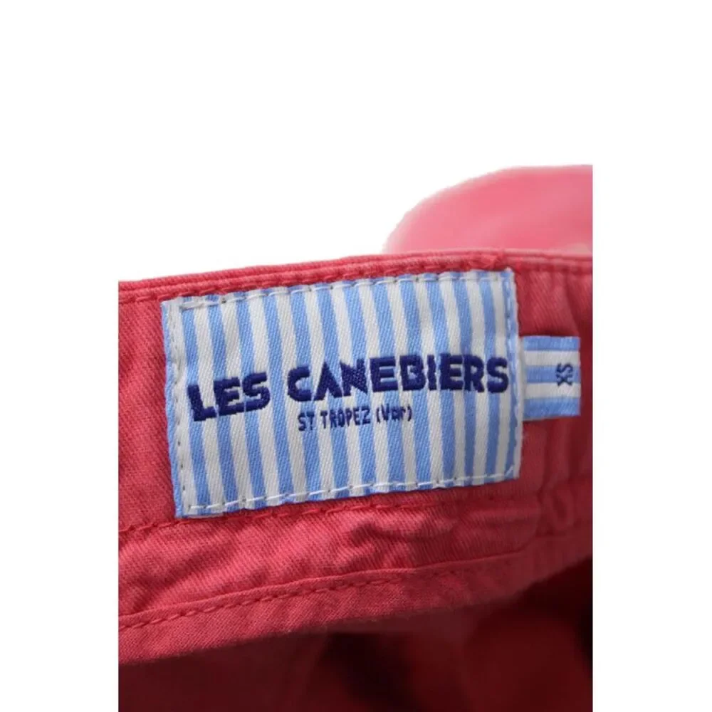 Les Canebiers Womens Cotton Zip Button Boot Leg Lined Pants Pink Size XS